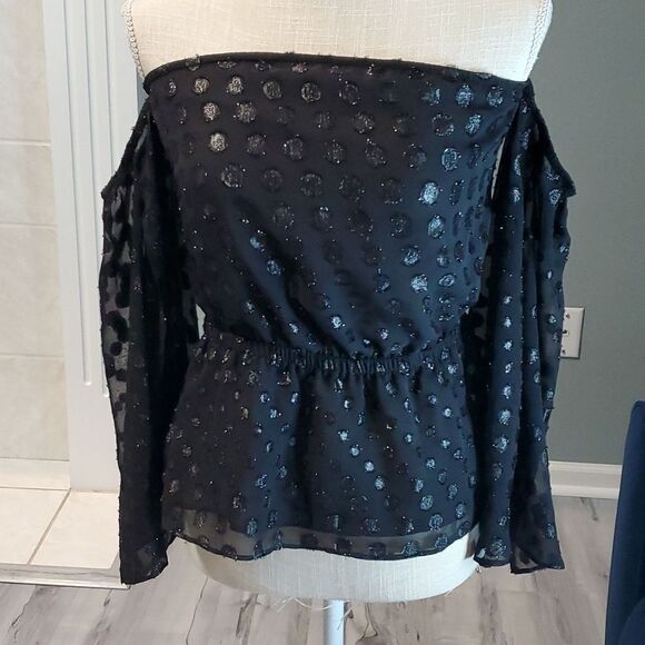 NWT EXPRESS OFF SHOULDER BEAUTIFUL LONG SLEEVE SHIRT - Picture 1 of 7